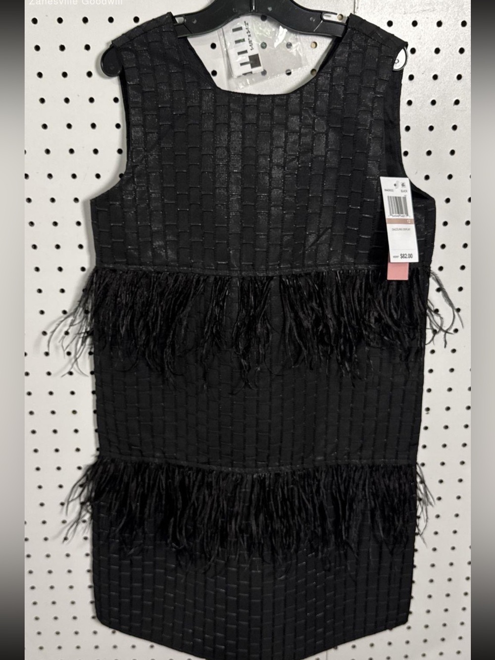 BCBGirls Black Feather Trim Shift Dress
